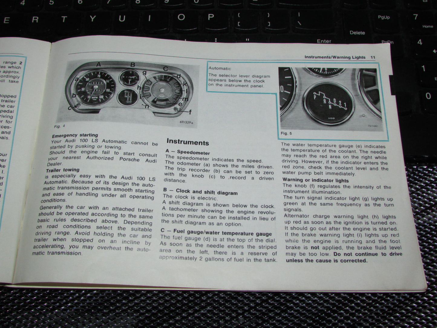 Audi 100 LS (1971) Owners Manual