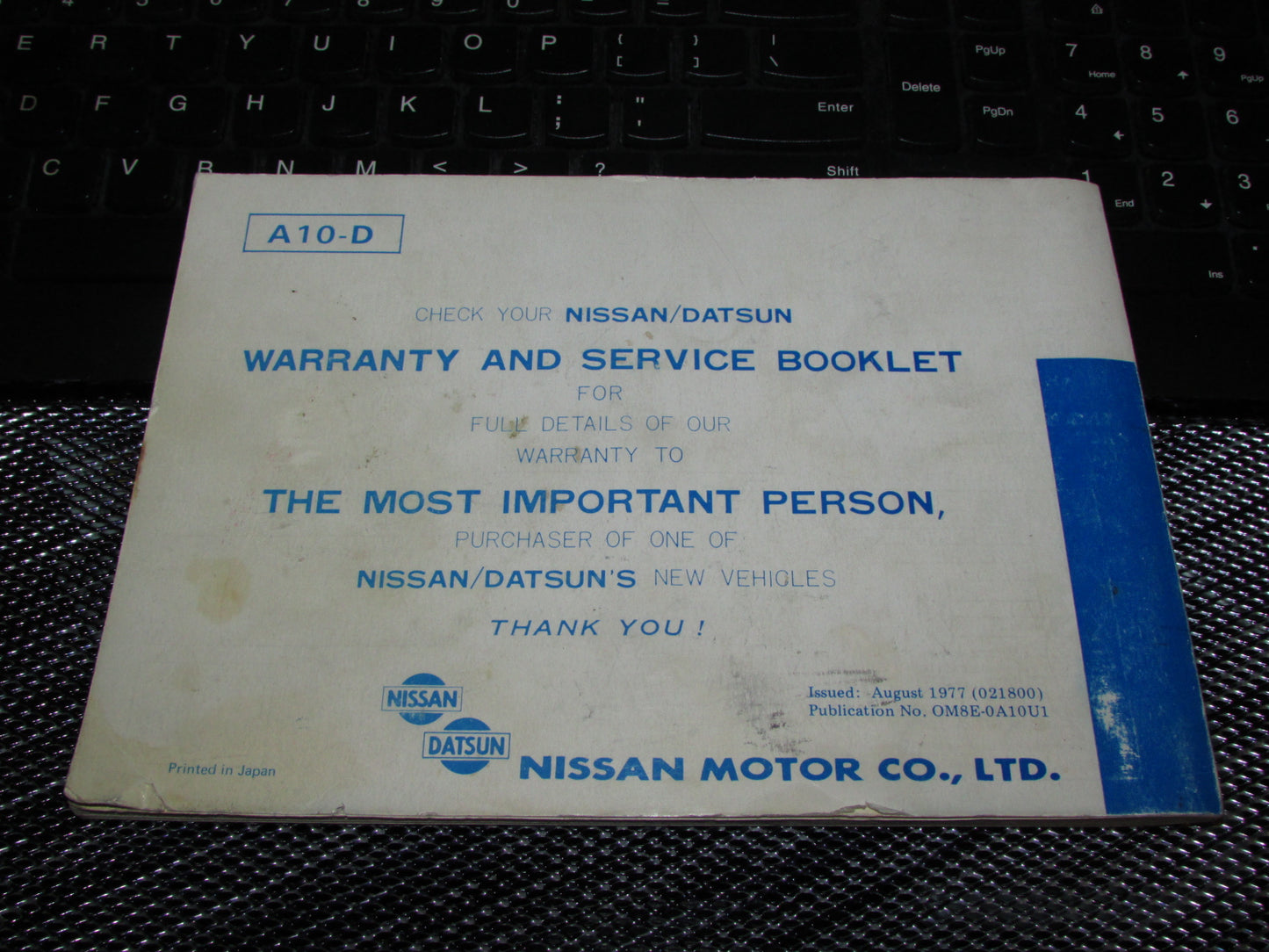 Datsun 510 (1978) Owners Manual