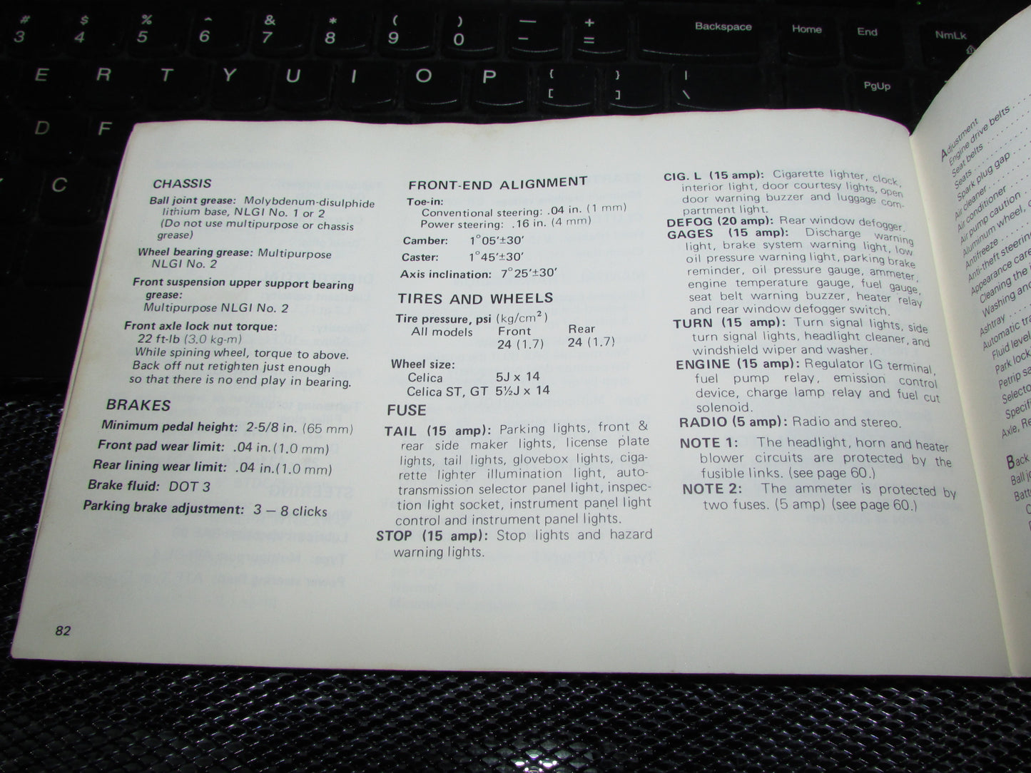 Toyota Celica (1978) Owners Manual