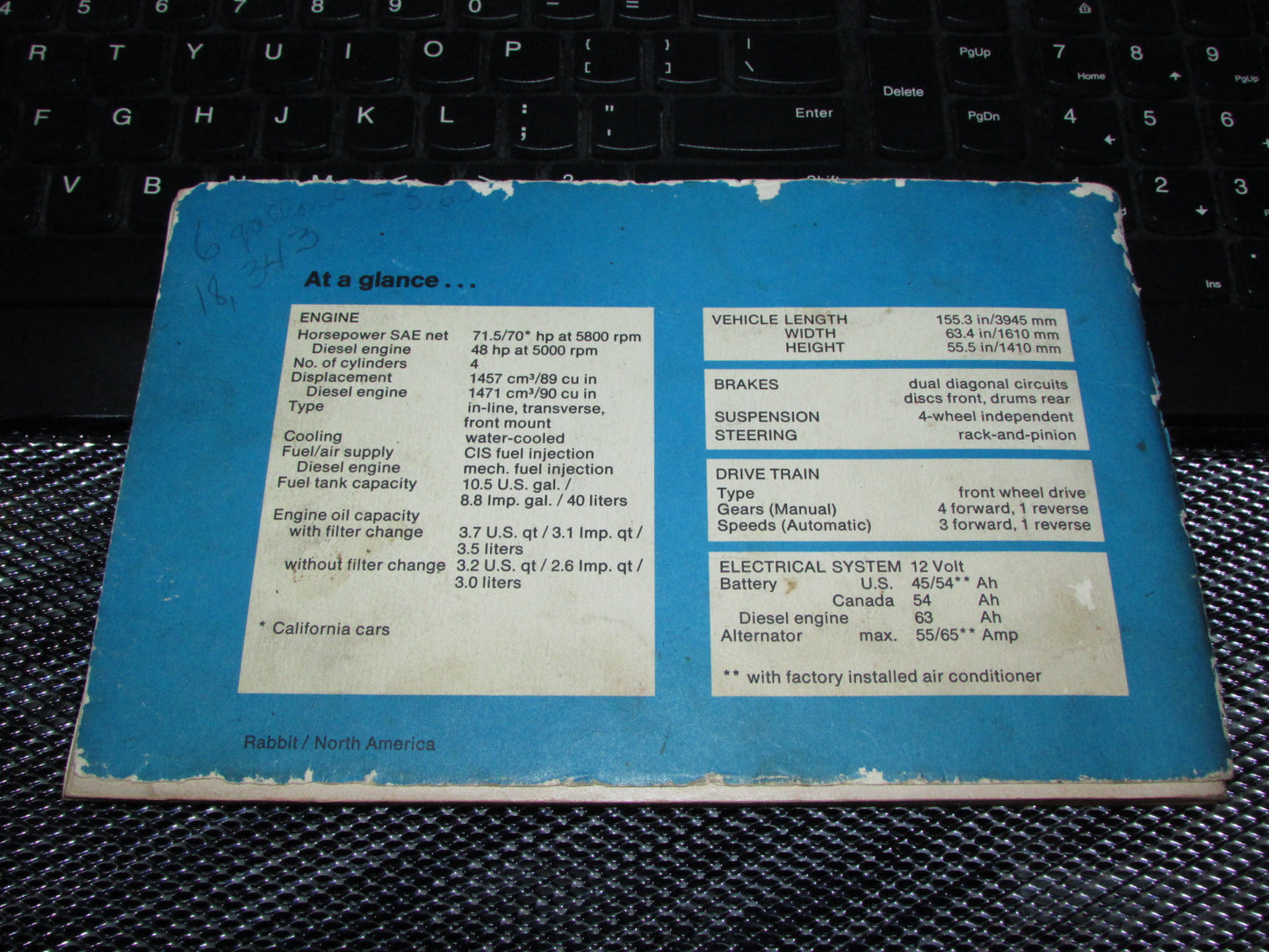 Volkswagen Rabbit (1978) Owners Manual