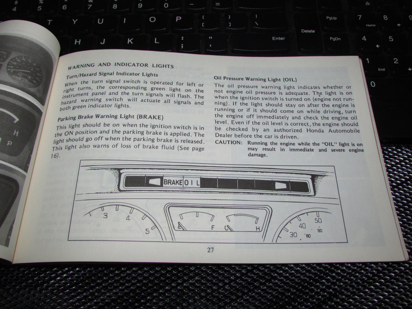 Honda Accord Hatchback (1979) Owners Manual