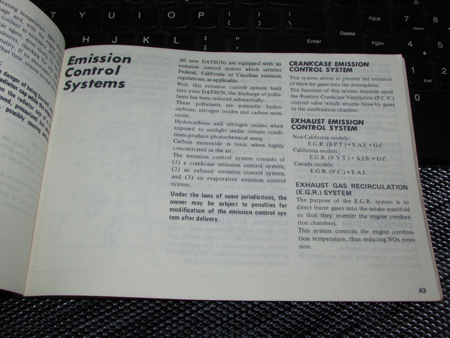 Datsun 310 (1980) Owners Manual