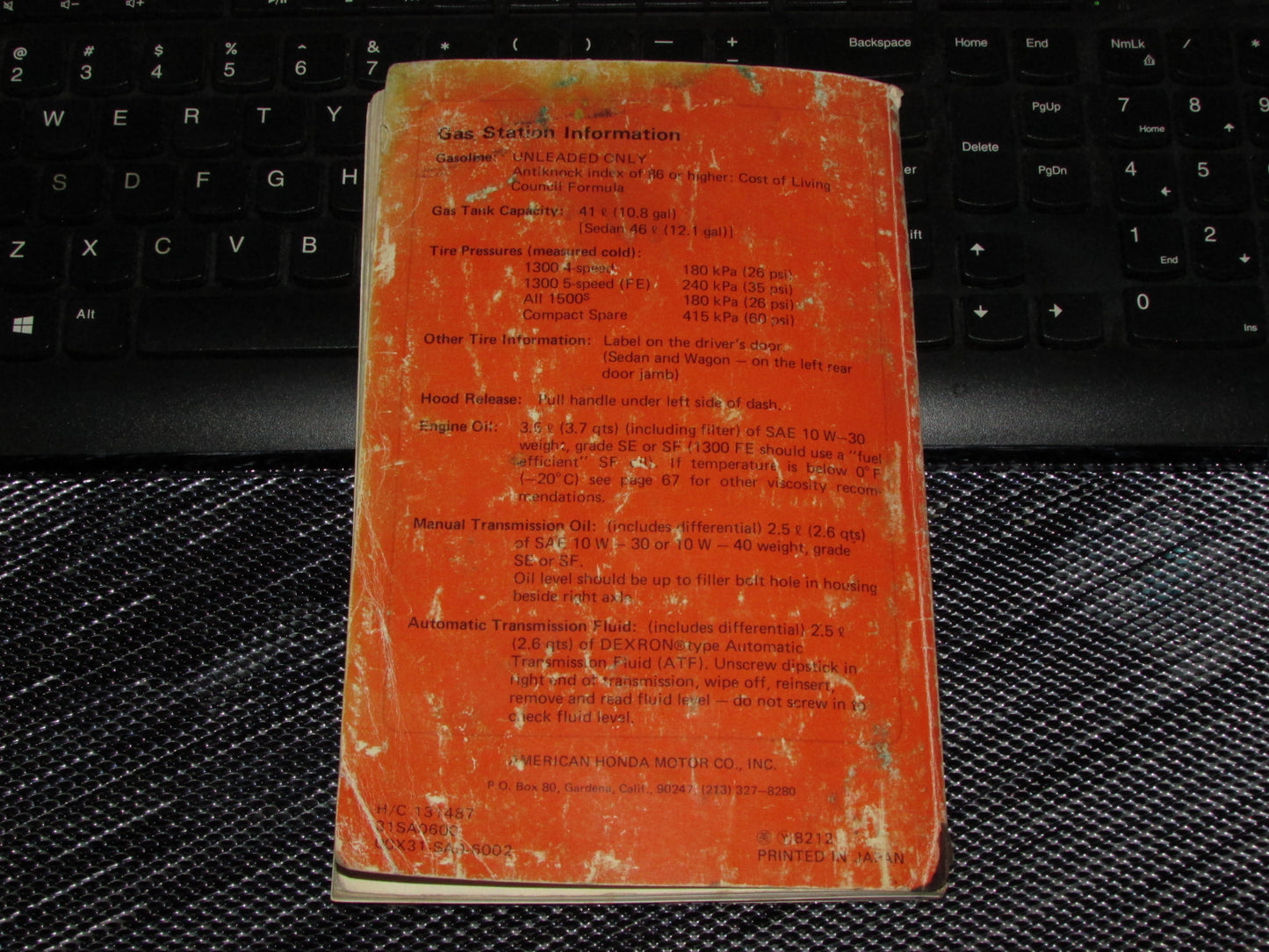 Honda Civic (1983) Owners Manual