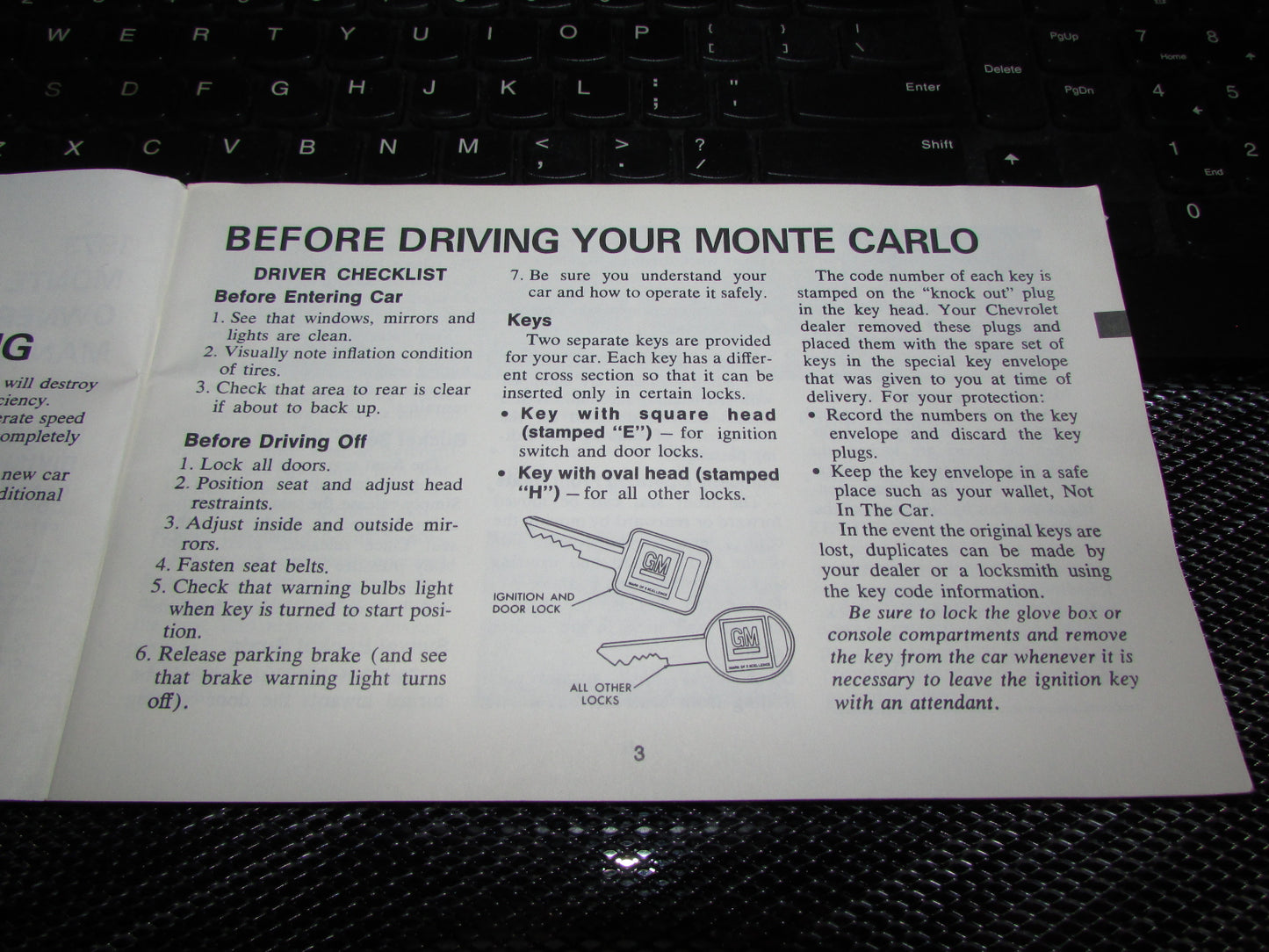 Chevrolet Monte Carlo (1973) Owners Manual