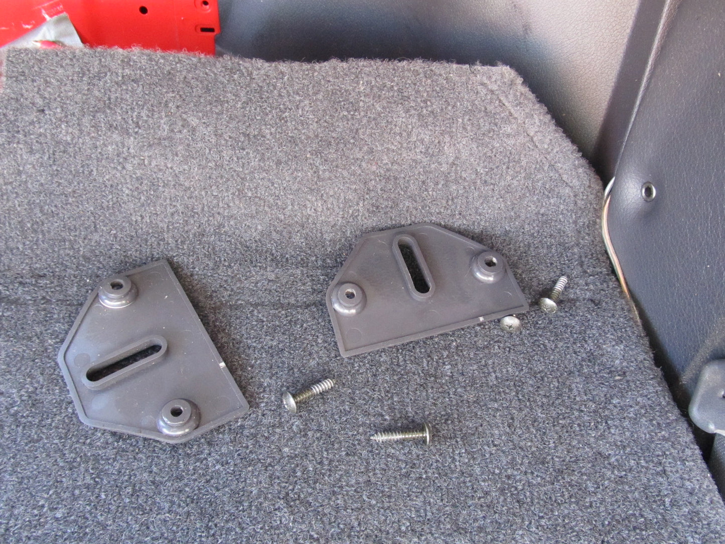 94 95 96 97 Mitsubishi 3000GT OEM Rear Seat Latch Striker Trim Cover Set