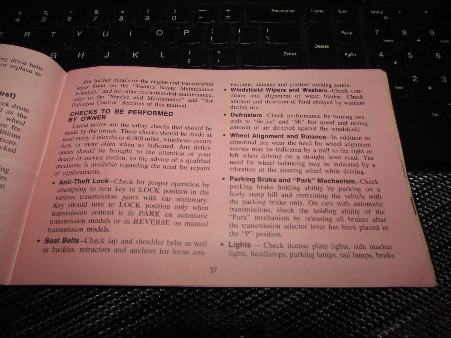 Chevrolet Nova (1971) Owners Manual