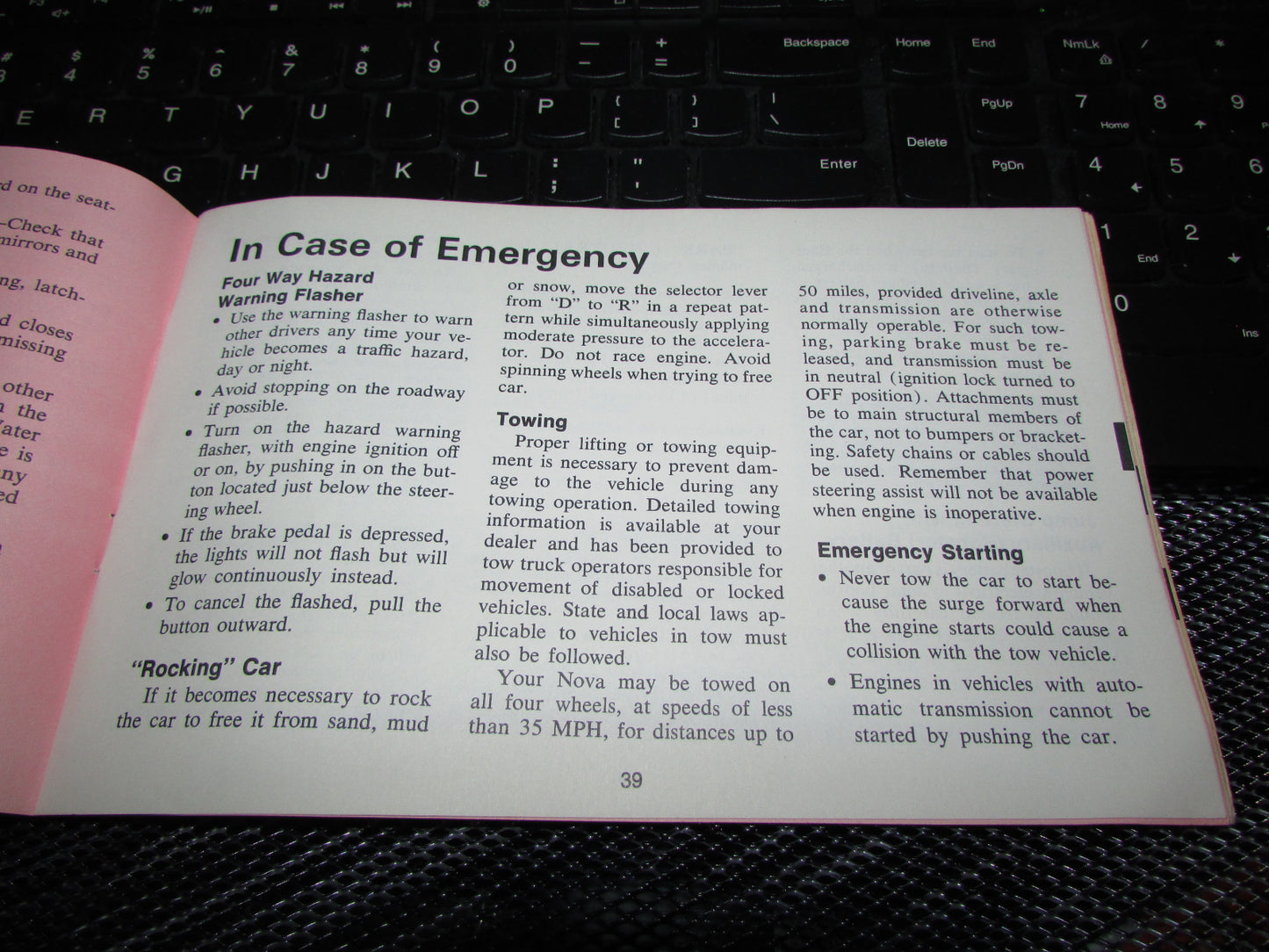 Chevrolet Nova (1971) Owners Manual