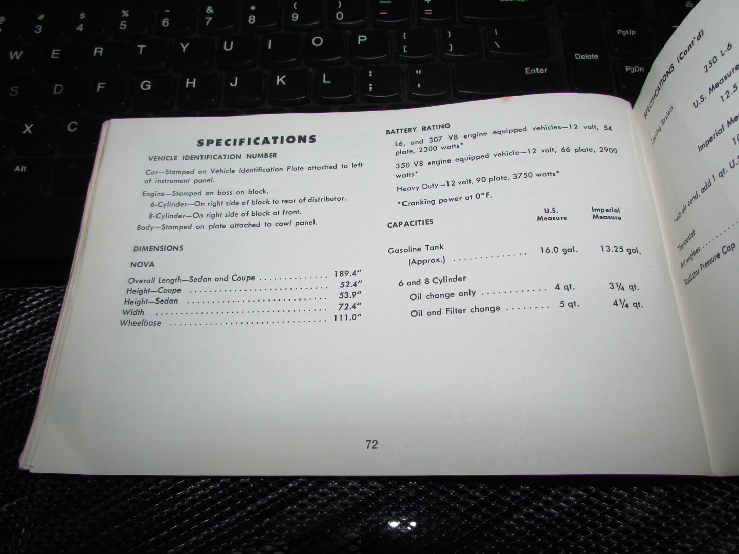 Chevrolet Nova (1971) Owners Manual