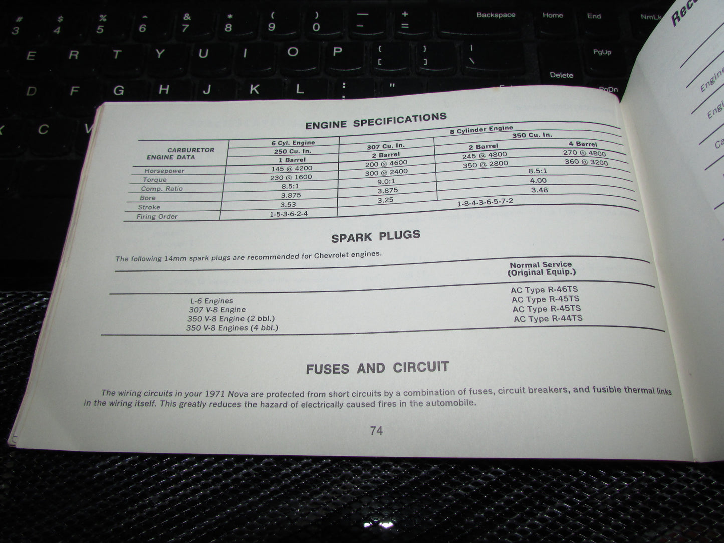 Chevrolet Nova (1971) Owners Manual