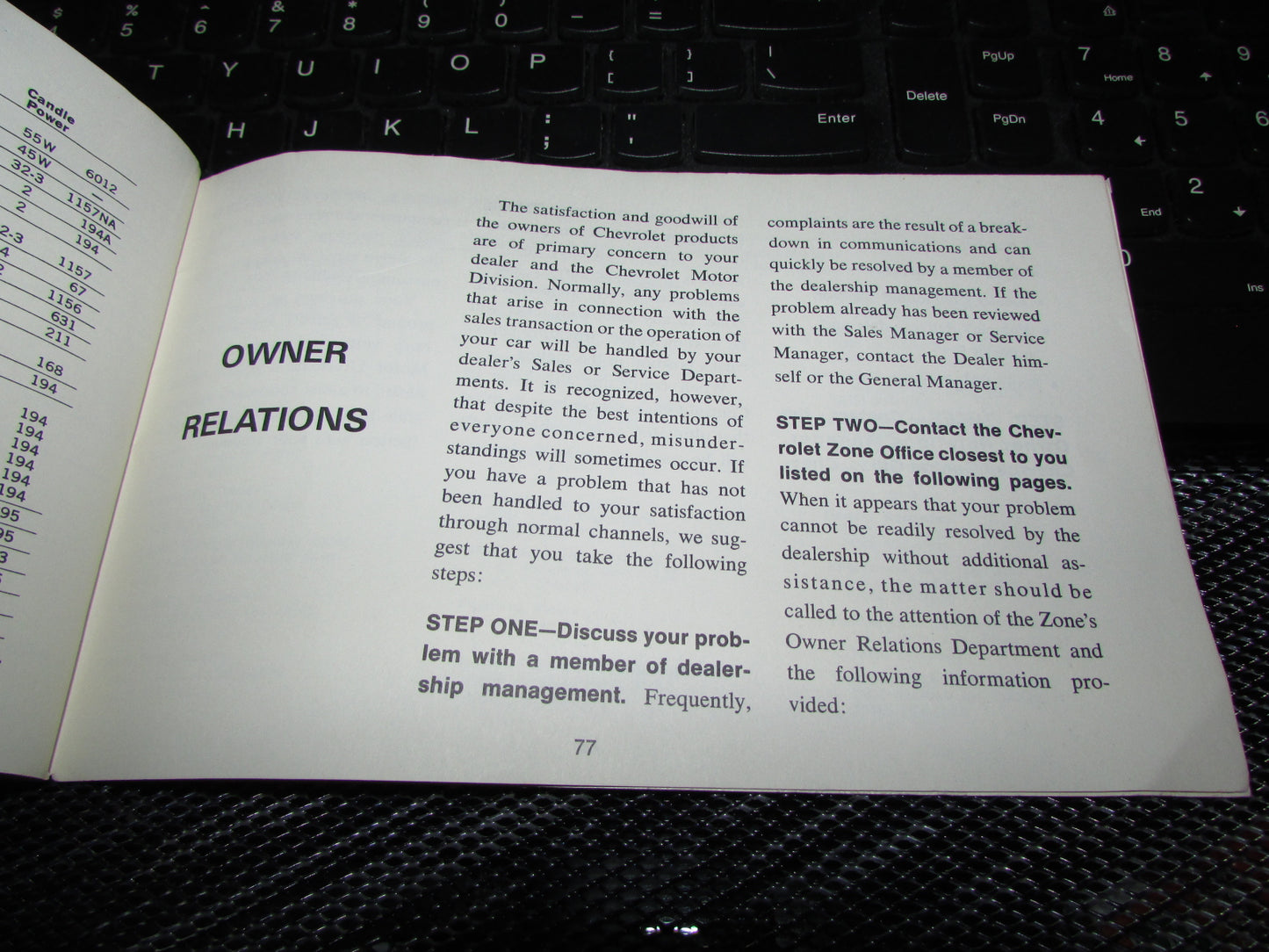 Chevrolet Nova (1971) Owners Manual