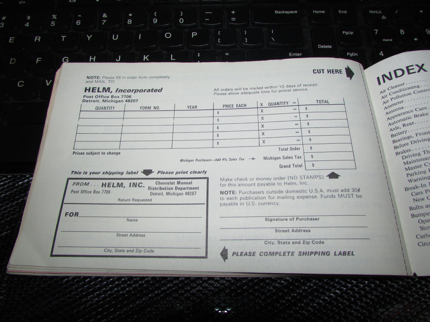 Chevrolet Nova (1971) Owners Manual