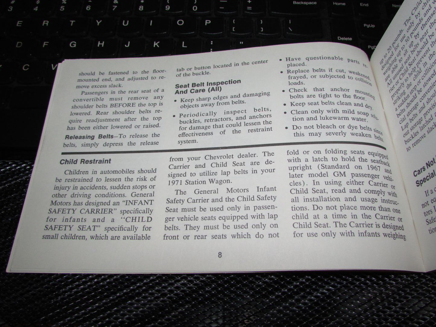 Chevrolet Station Wagon (1971) Owners Manual