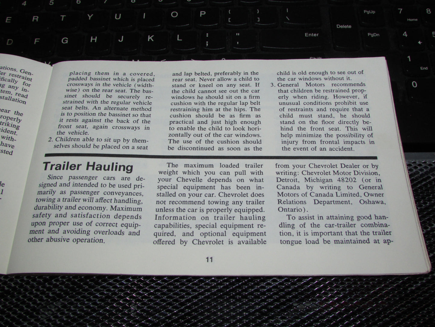 Chevrolet Chevelle (1973) Owners Manual