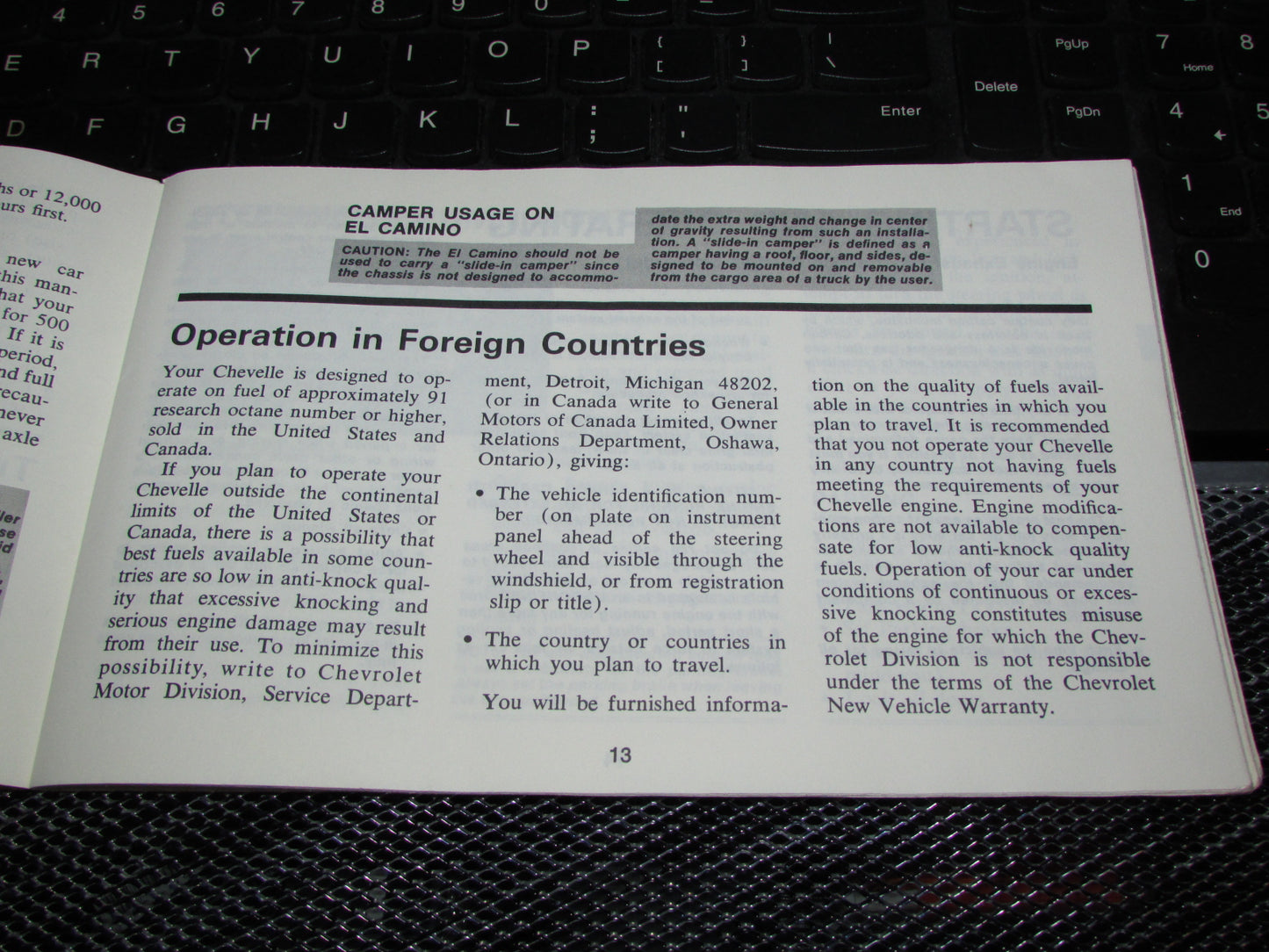 Chevrolet Chevelle (1973) Owners Manual