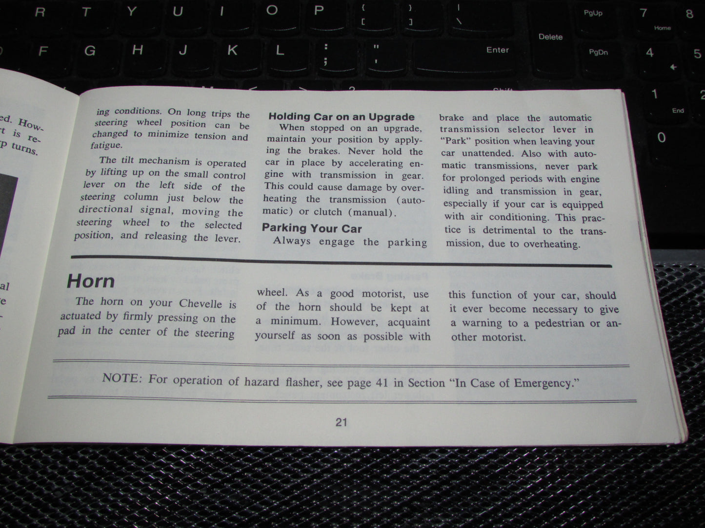 Chevrolet Chevelle (1973) Owners Manual