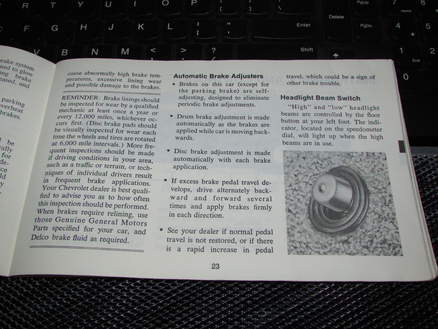 Chevrolet Chevelle (1973) Owners Manual