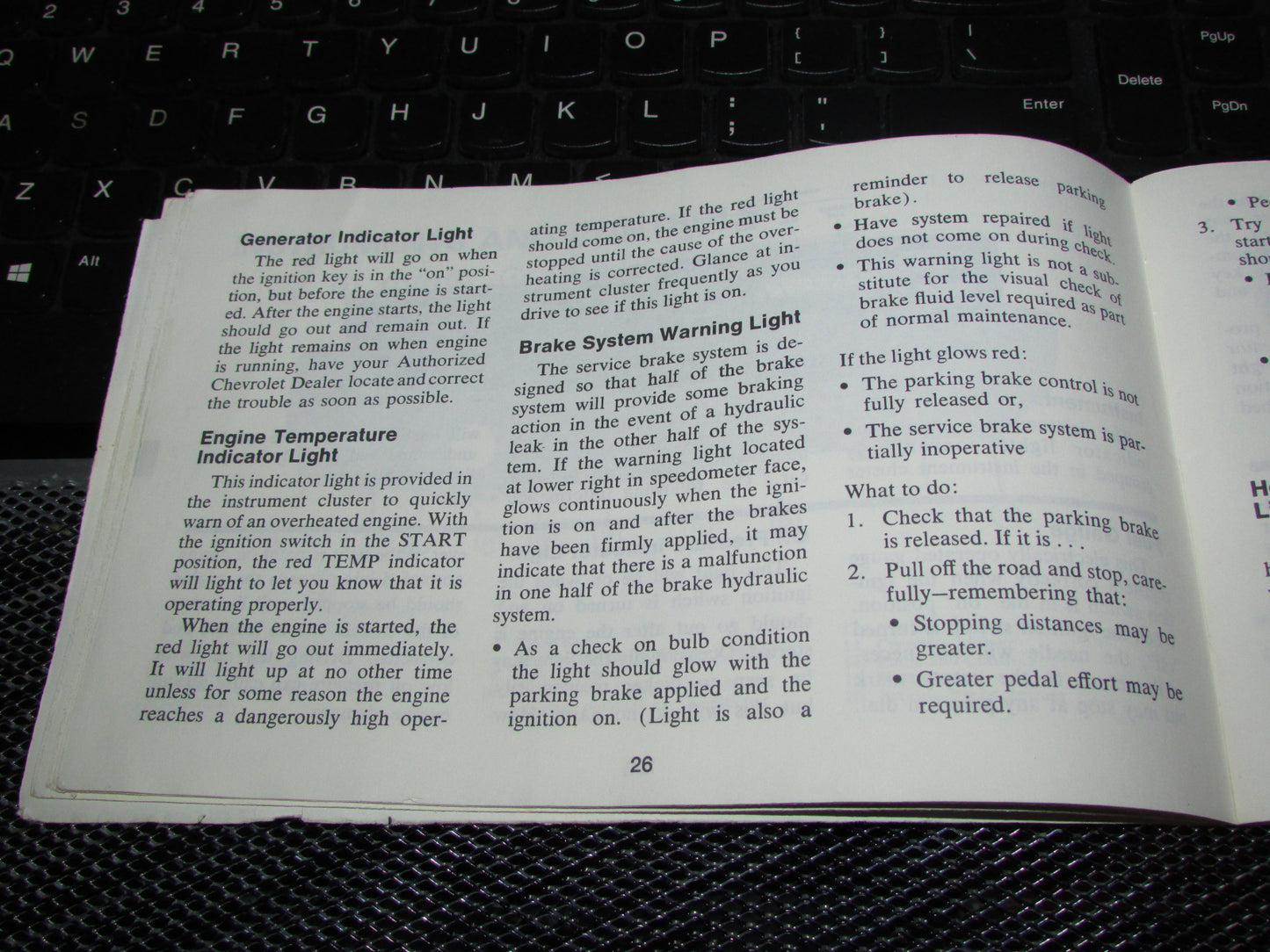 Chevrolet Chevelle (1973) Owners Manual