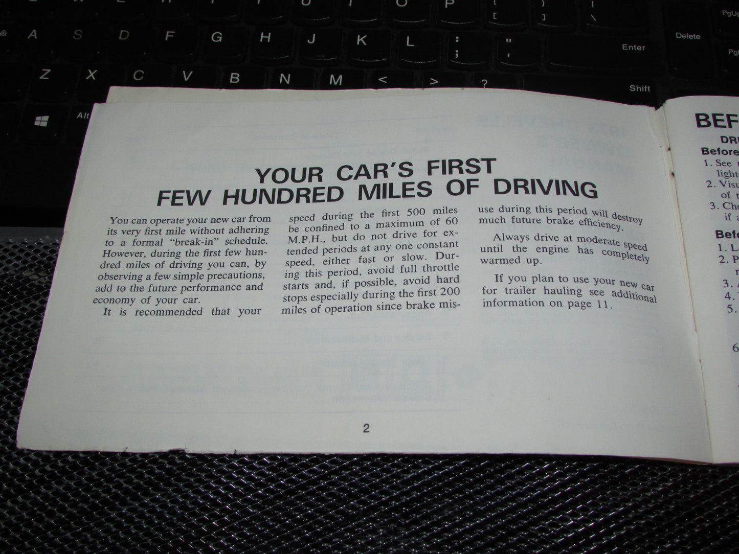 Chevrolet Chevelle (1973) Owners Manual