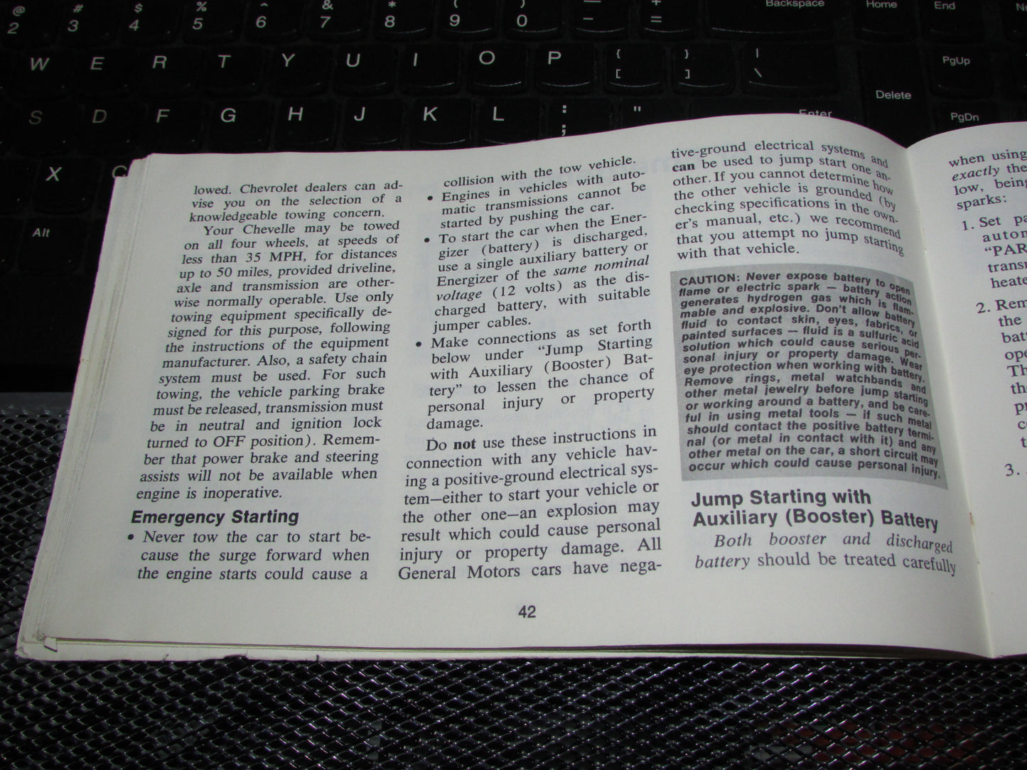 Chevrolet Chevelle (1973) Owners Manual