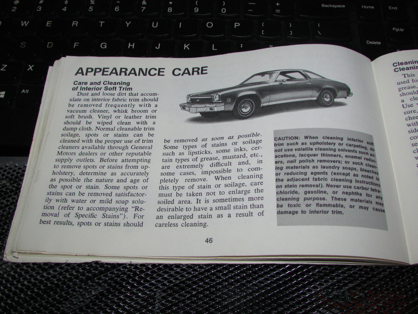 Chevrolet Chevelle (1973) Owners Manual