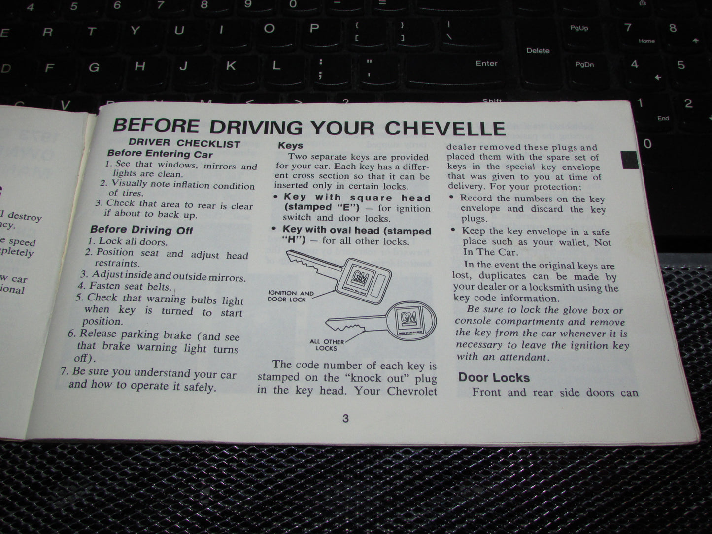 Chevrolet Chevelle (1973) Owners Manual