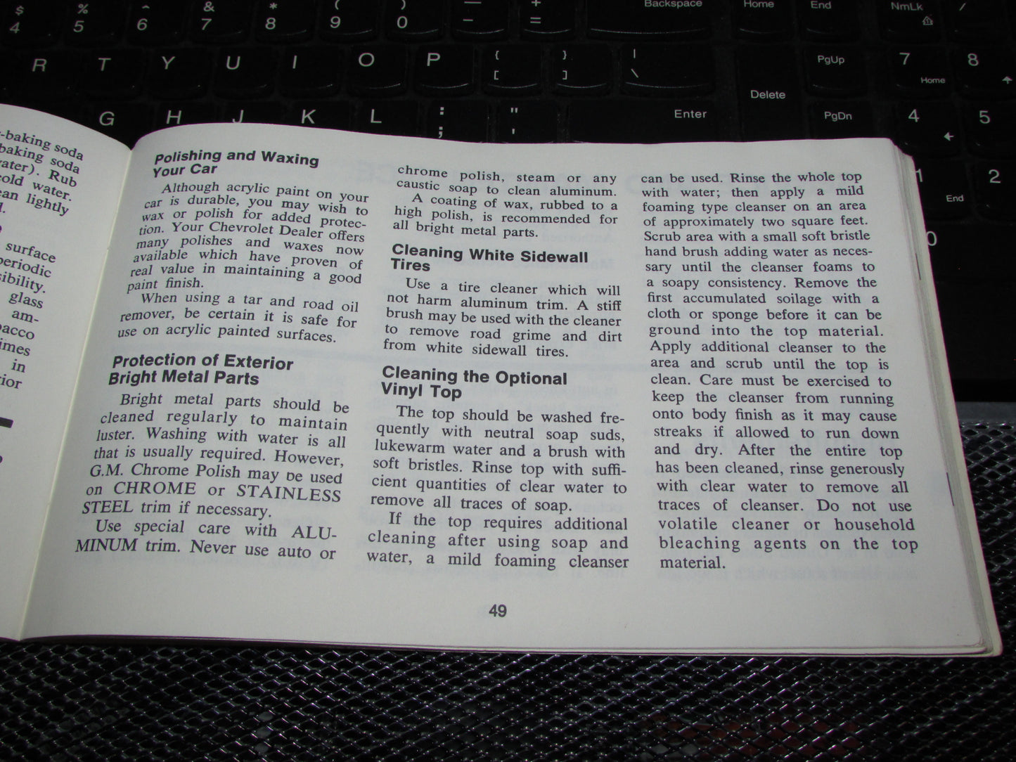 Chevrolet Chevelle (1973) Owners Manual