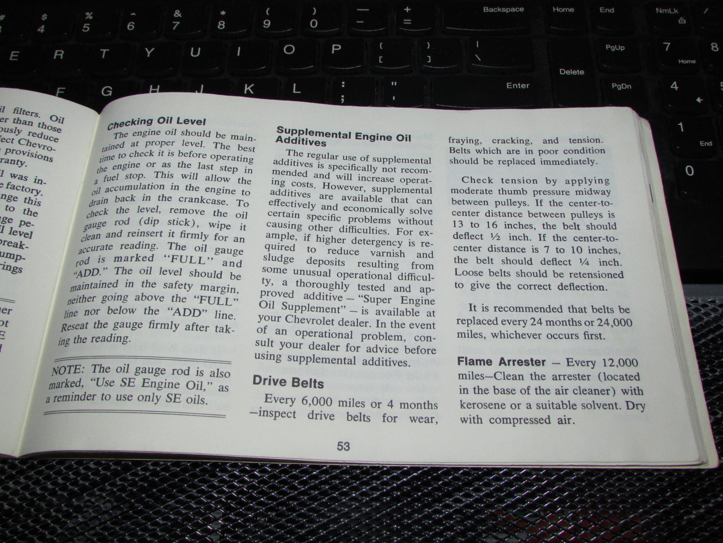 Chevrolet Chevelle (1973) Owners Manual