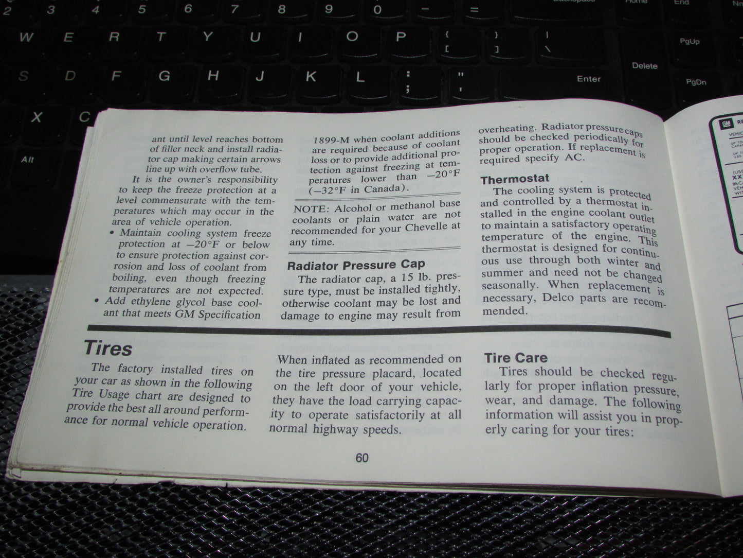 Chevrolet Chevelle (1973) Owners Manual