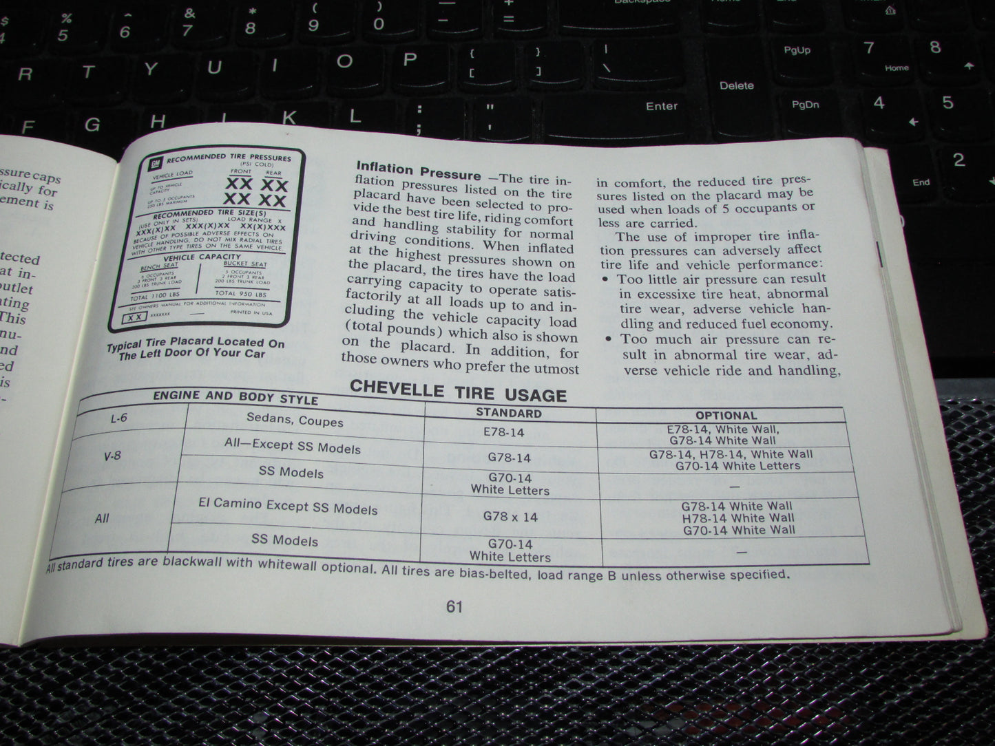 Chevrolet Chevelle (1973) Owners Manual