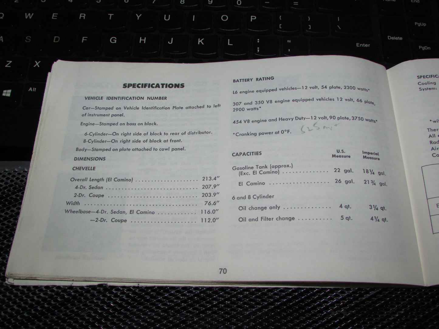 Chevrolet Chevelle (1973) Owners Manual