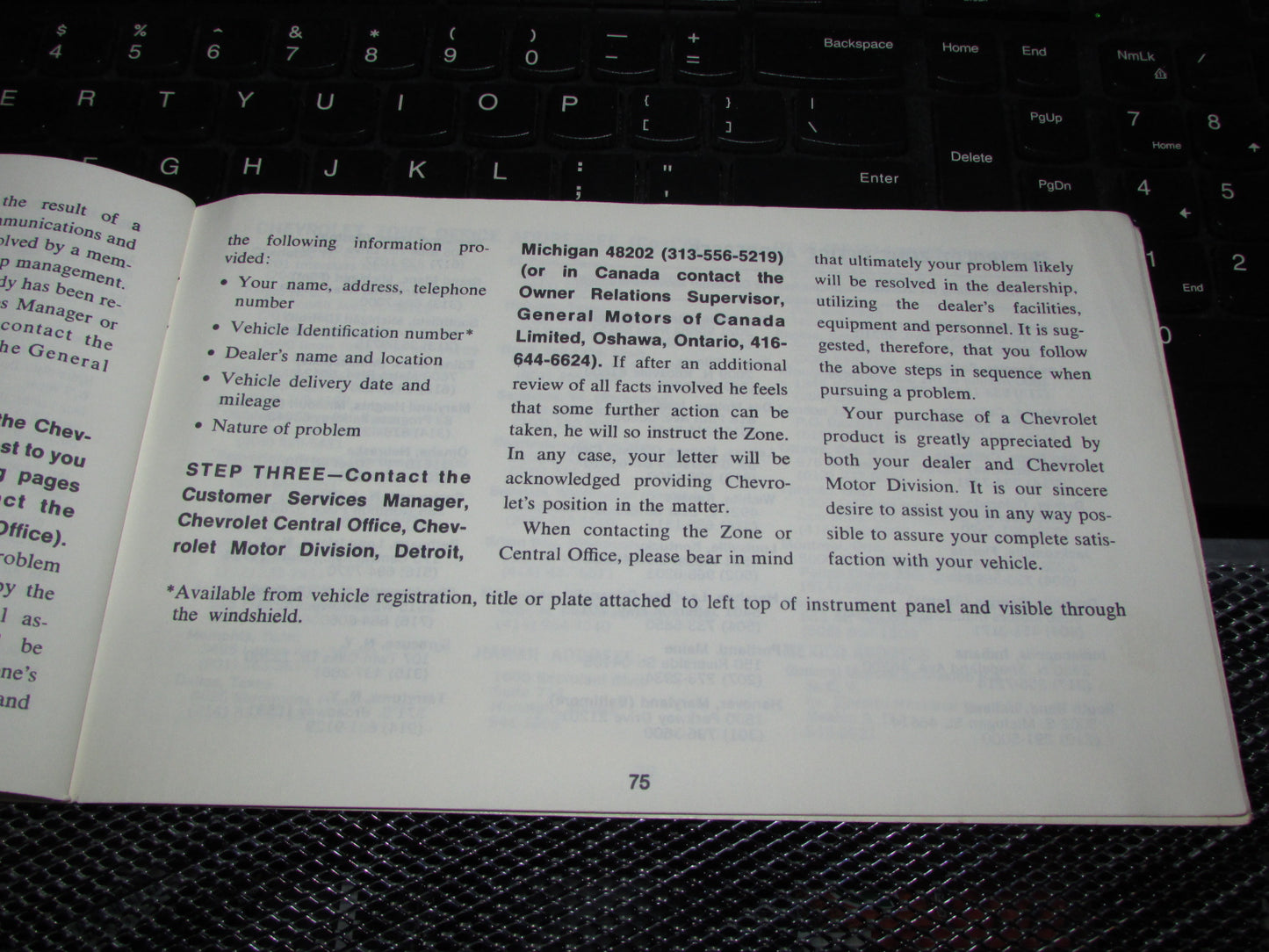 Chevrolet Chevelle (1973) Owners Manual