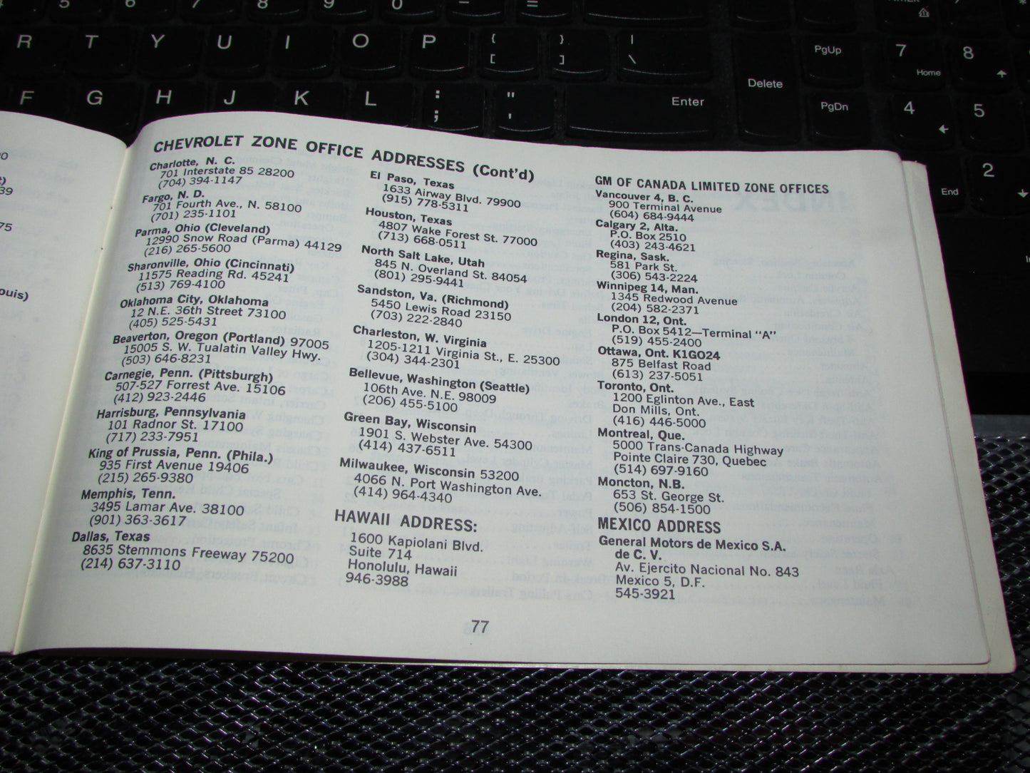 Chevrolet Chevelle (1973) Owners Manual