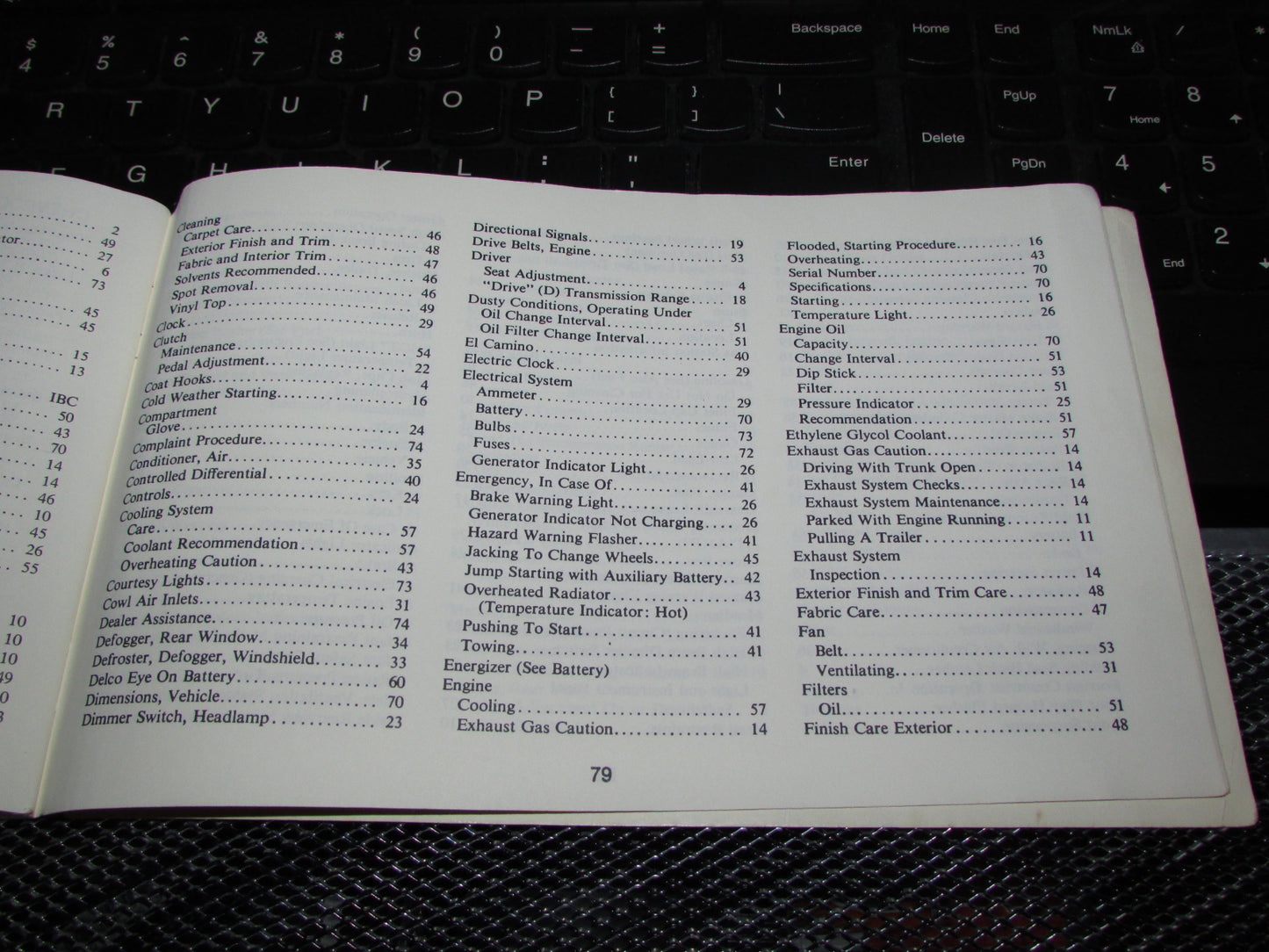 Chevrolet Chevelle (1973) Owners Manual