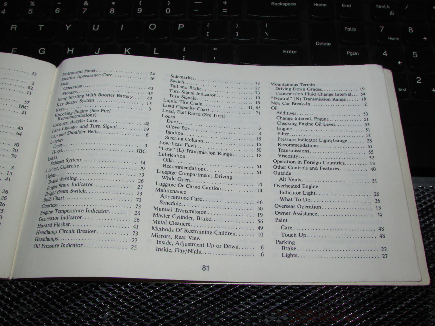 Chevrolet Chevelle (1973) Owners Manual