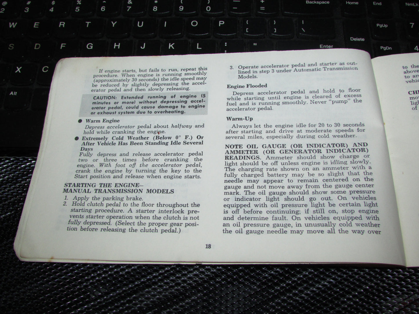 Chevrolet Light Duty Truck Gasoline (1974) Owners Manual