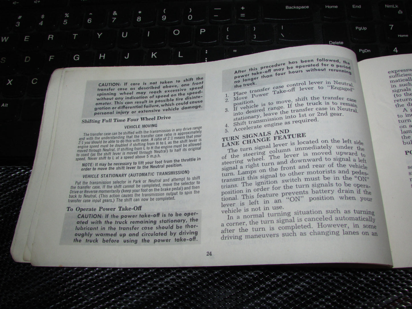 Chevrolet Light Duty Truck Gasoline (1974) Owners Manual