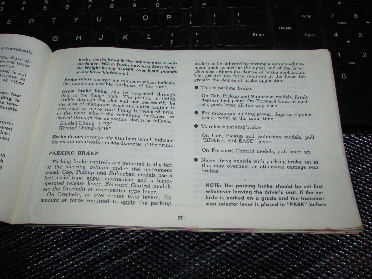 Chevrolet Light Duty Truck Gasoline (1974) Owners Manual