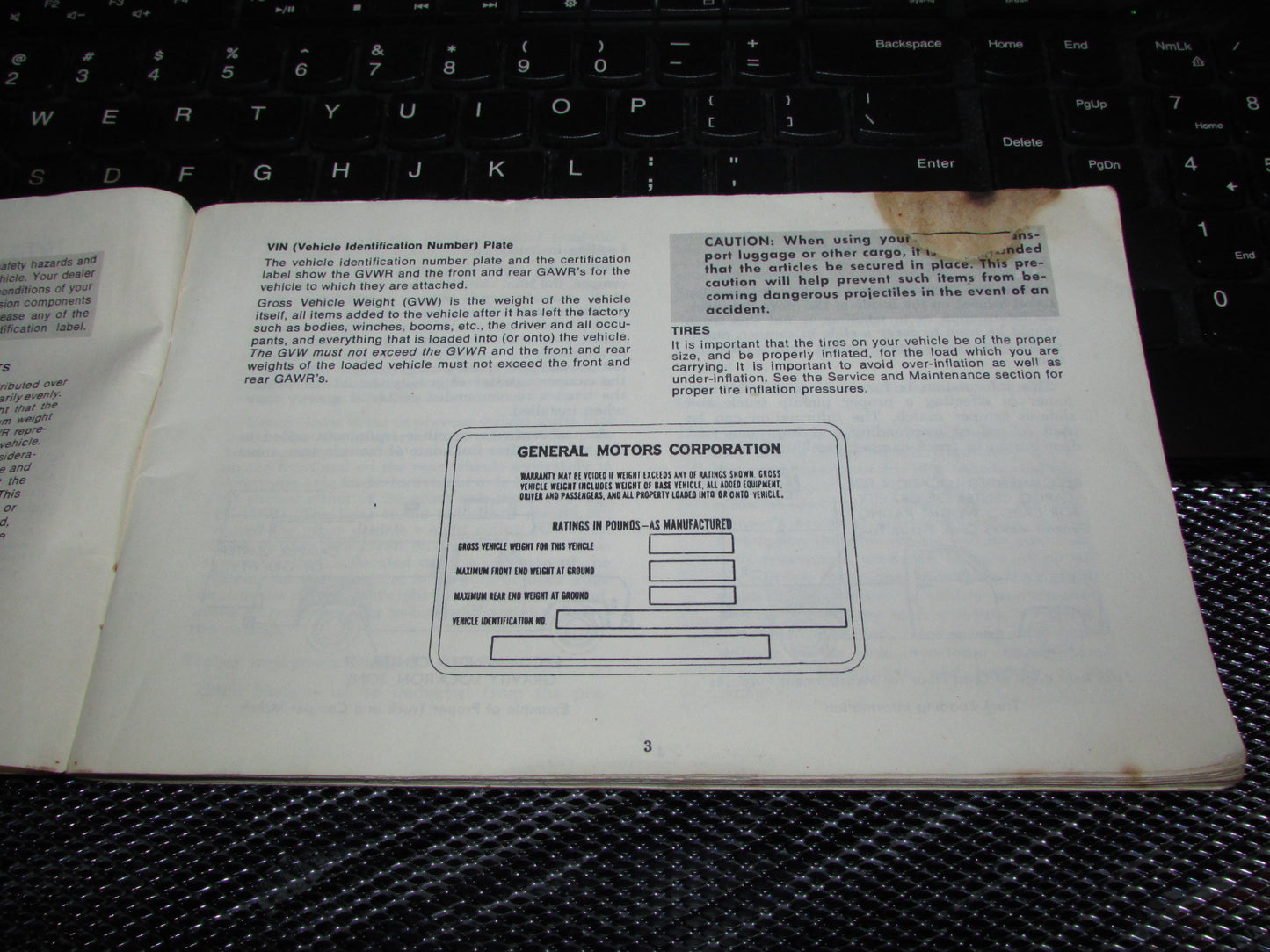 Chevrolet Light Duty Truck Gasoline (1974) Owners Manual