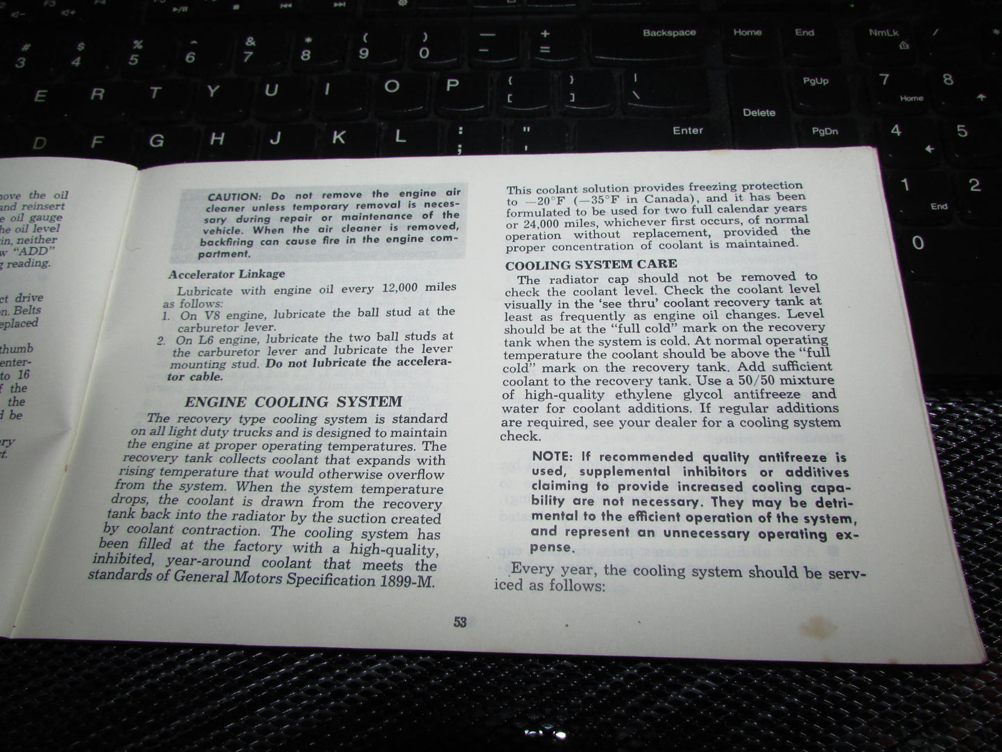 Chevrolet Light Duty Truck Gasoline (1974) Owners Manual