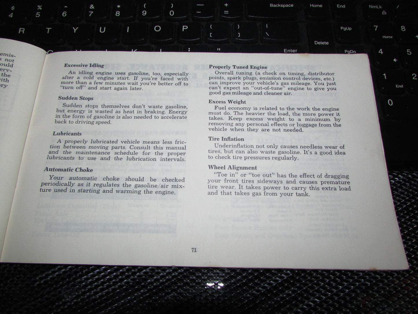 Chevrolet Light Duty Truck Gasoline (1974) Owners Manual