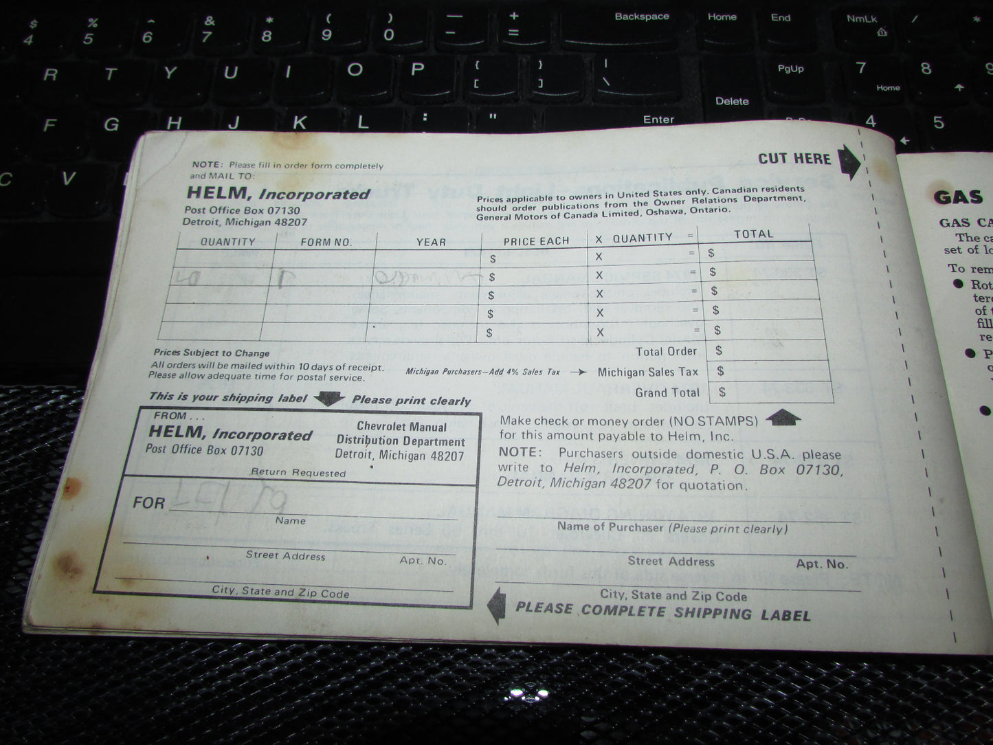 Chevrolet Light Duty Truck Gasoline (1974) Owners Manual