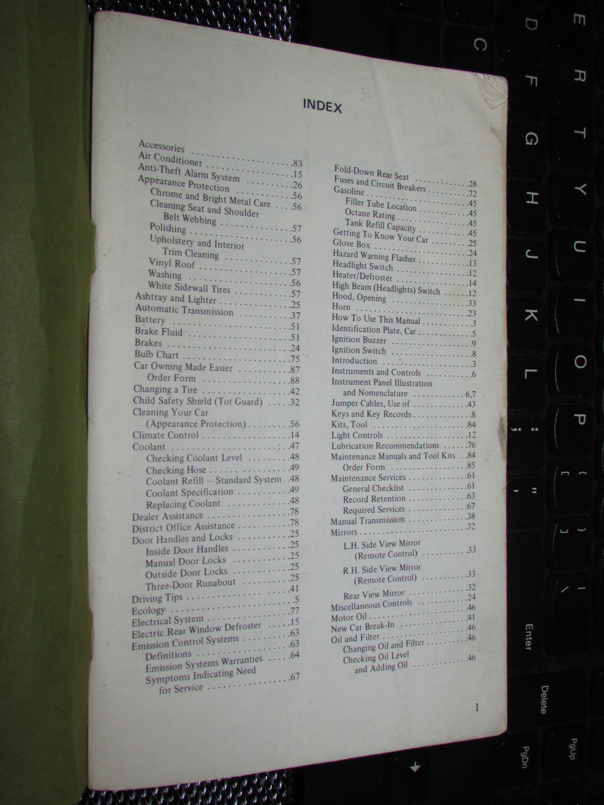 Ford Mustang II (1974) Owners Manual