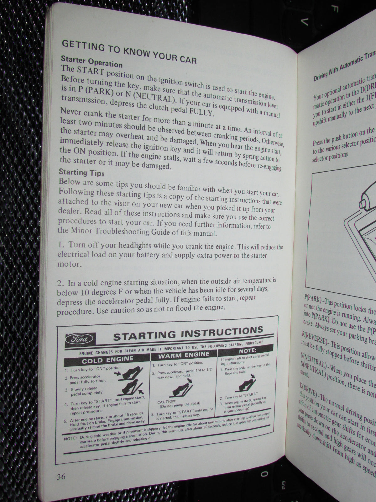 Ford Mustang II (1974) Owners Manual