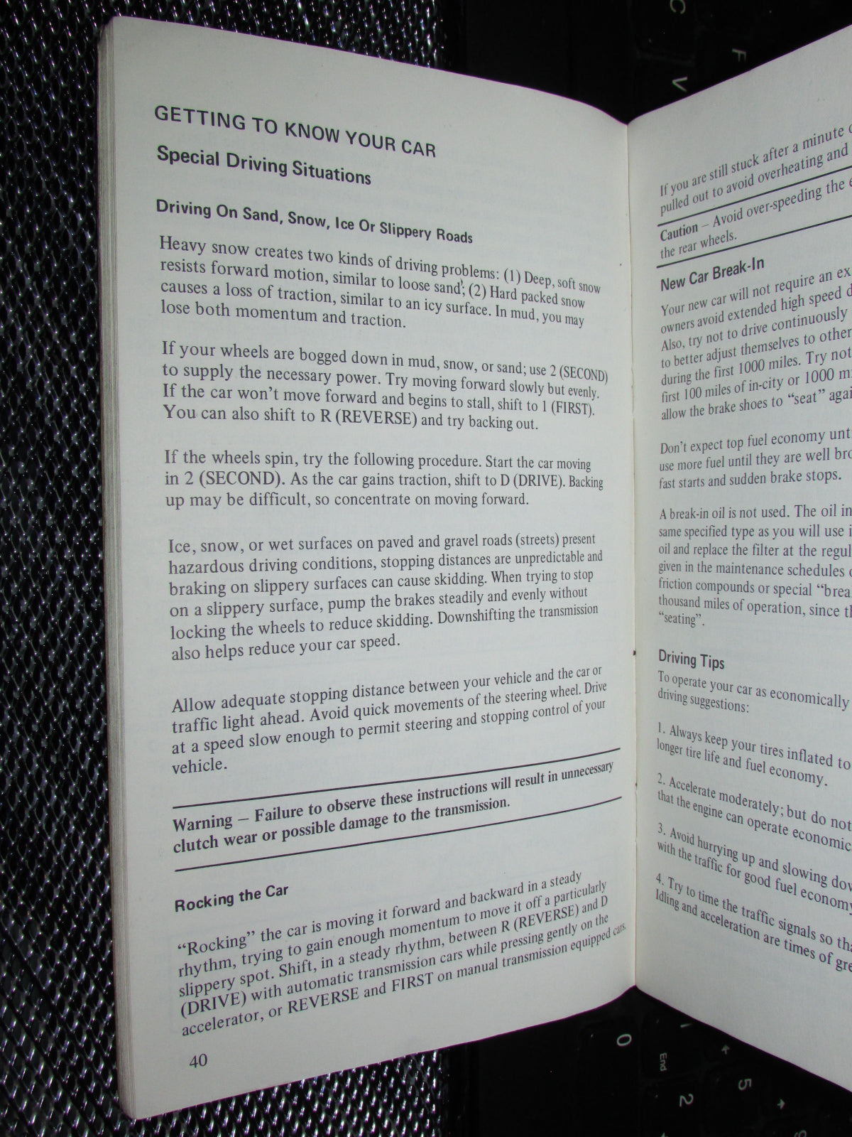 Ford Mustang II (1974) Owners Manual