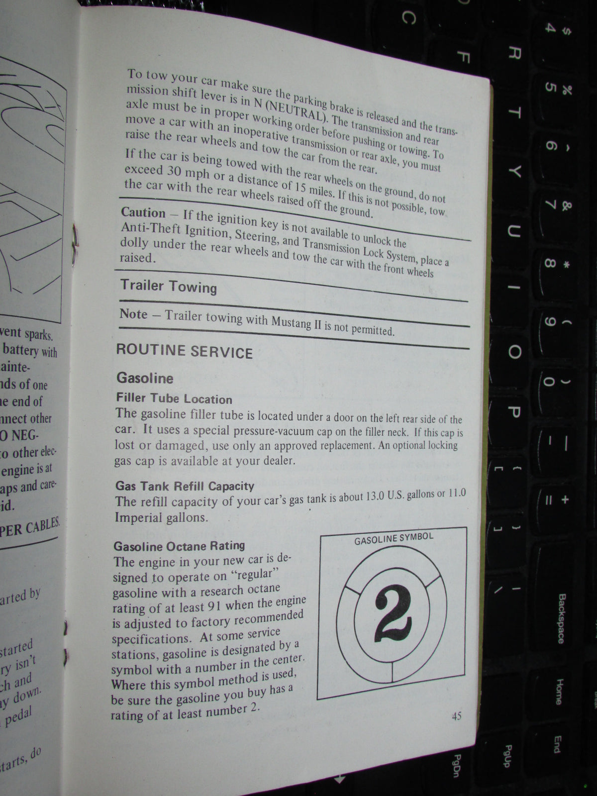 Ford Mustang II (1974) Owners Manual