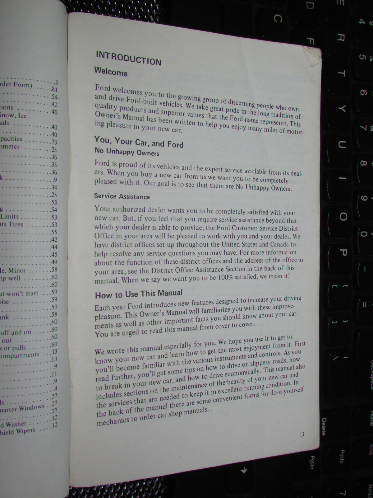 Ford Mustang II (1974) Owners Manual