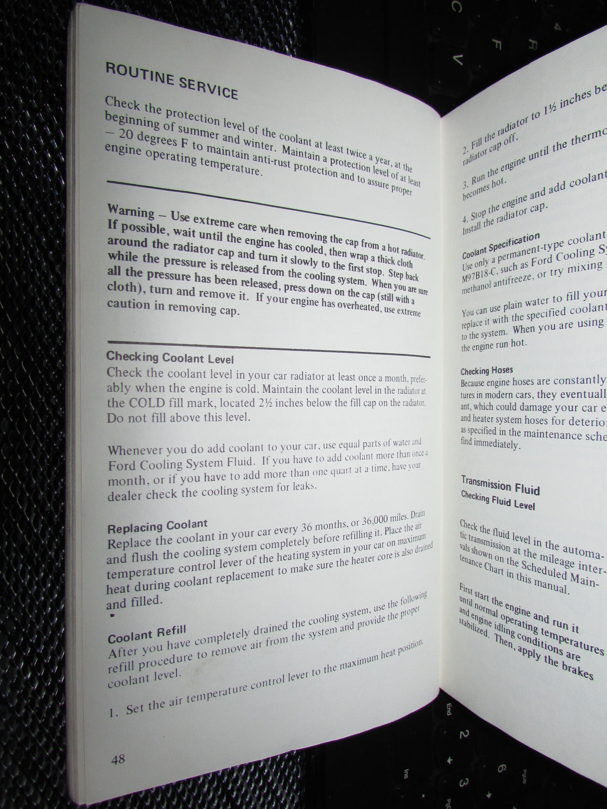 Ford Mustang II (1974) Owners Manual