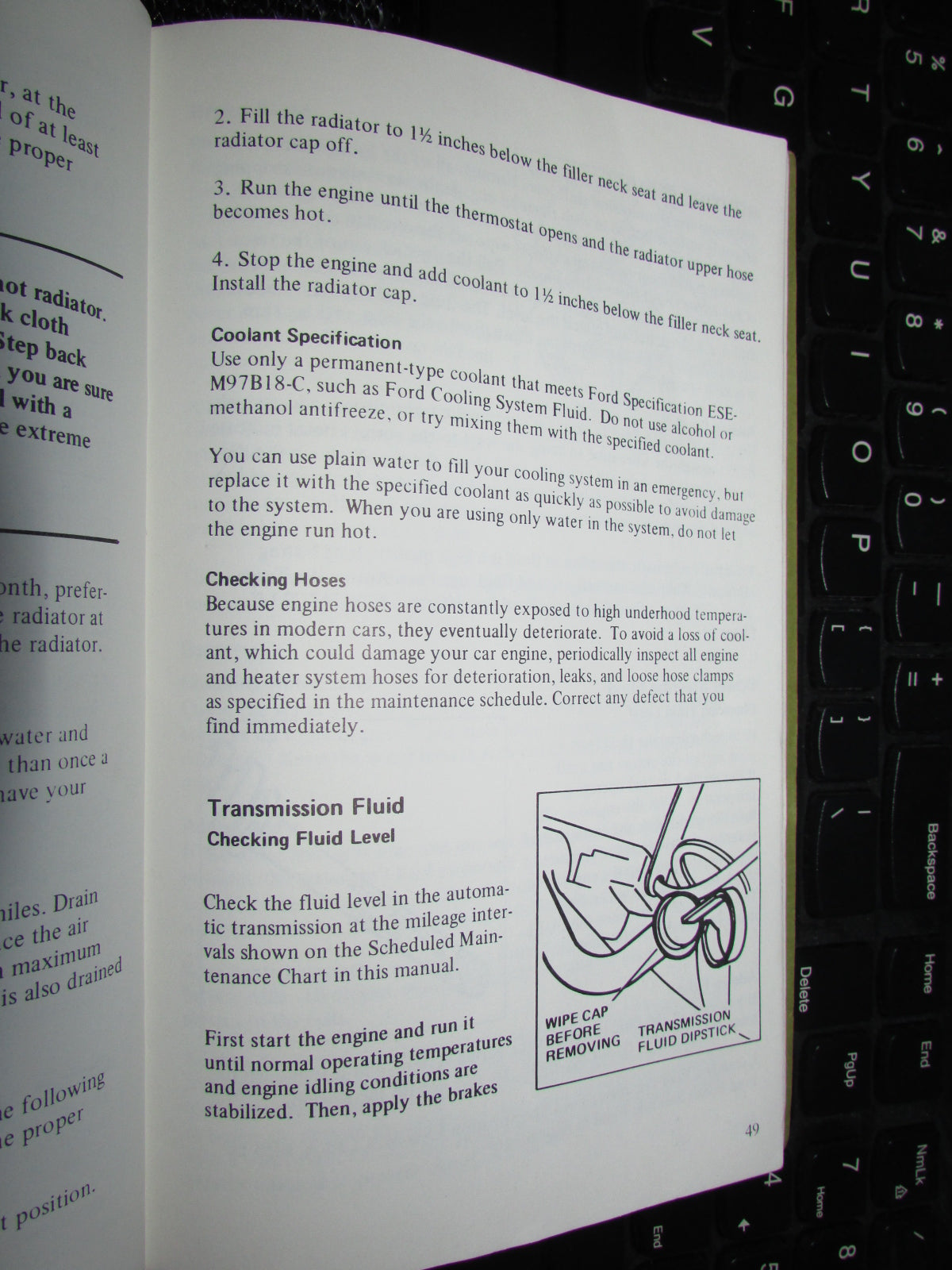 Ford Mustang II (1974) Owners Manual