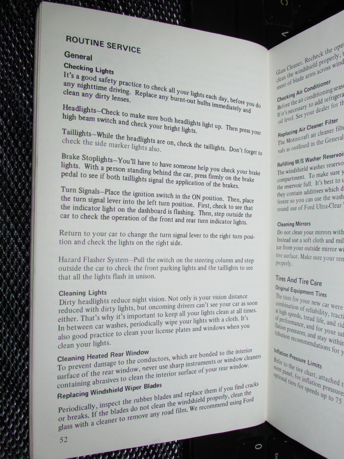 Ford Mustang II (1974) Owners Manual