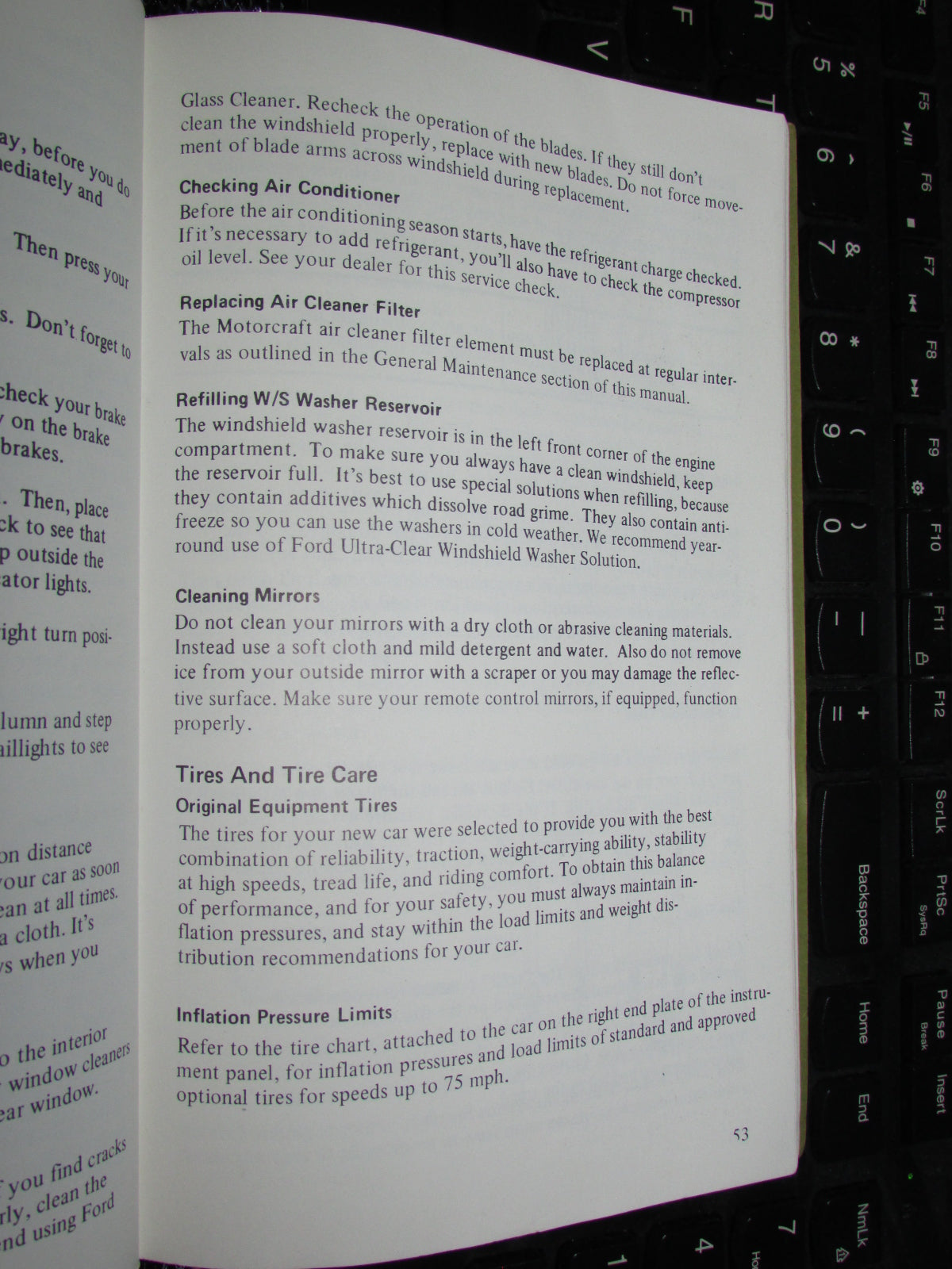 Ford Mustang II (1974) Owners Manual